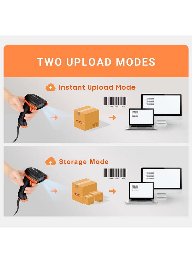 Tera - Upgraded Usb 1D 2D Qr Barcode Scanner Wired, Officially Certified Dustproof Shockproof Waterproof Ip65 Ergonomic Handle Fast And Precise Scan For Windows Linux Plug And Play Model D5100Y - Image 1