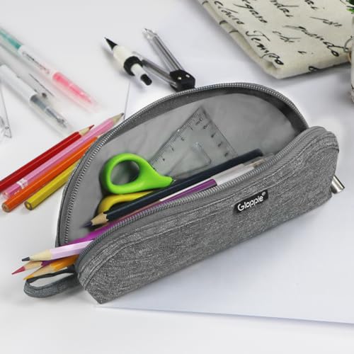 Gloppie Pencil Pouch - Practical Pencil Case, Aesthetic Simple Pencil Bag, Small Pen Holder, Back to School Supplies for Girls Boys, Grey - Image 4
