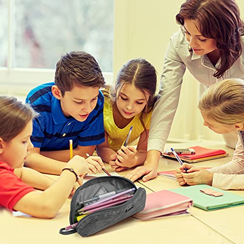 Gloppie Pencil Pouch - Practical Pencil Case, Aesthetic Simple Pencil Bag, Small Pen Holder, Back to School Supplies for Girls Boys, Grey - Image 3