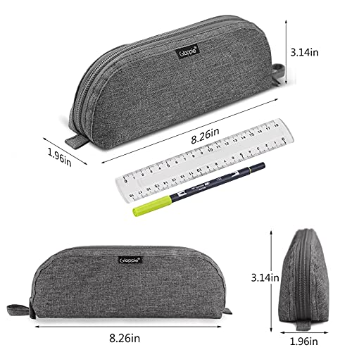 Gloppie Pencil Pouch - Practical Pencil Case, Aesthetic Simple Pencil Bag, Small Pen Holder, Back to School Supplies for Girls Boys, Grey - Image 2