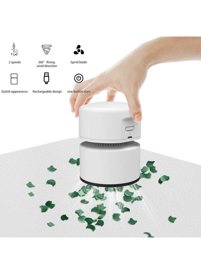 مكنسة طاولة صغيرة قابلة للشحن عبر USB لاسلكية محمولة سرعتان شفط بزاوية 360 درجة مدة تشغيل 120 دقيقة إيقاف تلقائي منظف سطح مكتب محمول للوحة المفاتيح المكتب المنزل السيارة المدرسة - Image 3