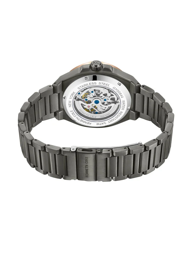 Kenneth Cole New York Kenneth Cole New York 43.5mm Automatic Men's Watch with Gunmetal Dial & Gunmetal Stainless Steel Bracelet