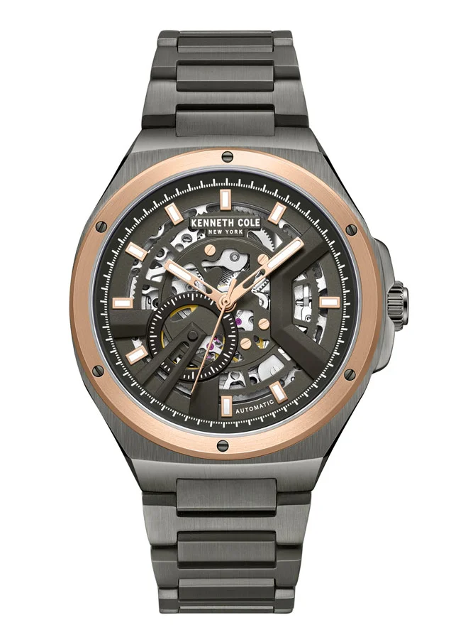 Kenneth Cole New York Kenneth Cole New York 43.5mm Automatic Men's Watch with Gunmetal Dial & Gunmetal Stainless Steel Bracelet