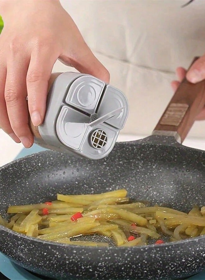 Quad-Compartment Spice Shaker for BBQ and Cooking - Portable Seasoning Jar  - Image 2