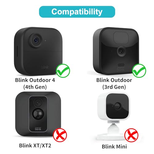 Pefecon All-New Blink Outdoor Camera Housing and Mounting Bracket for Blink 4th Gen & 3rd Gen, 3 Pack Protective Cover and 360° Adjustable Mount with Sync Module 2 Outlet Mount (Black) - Image 2