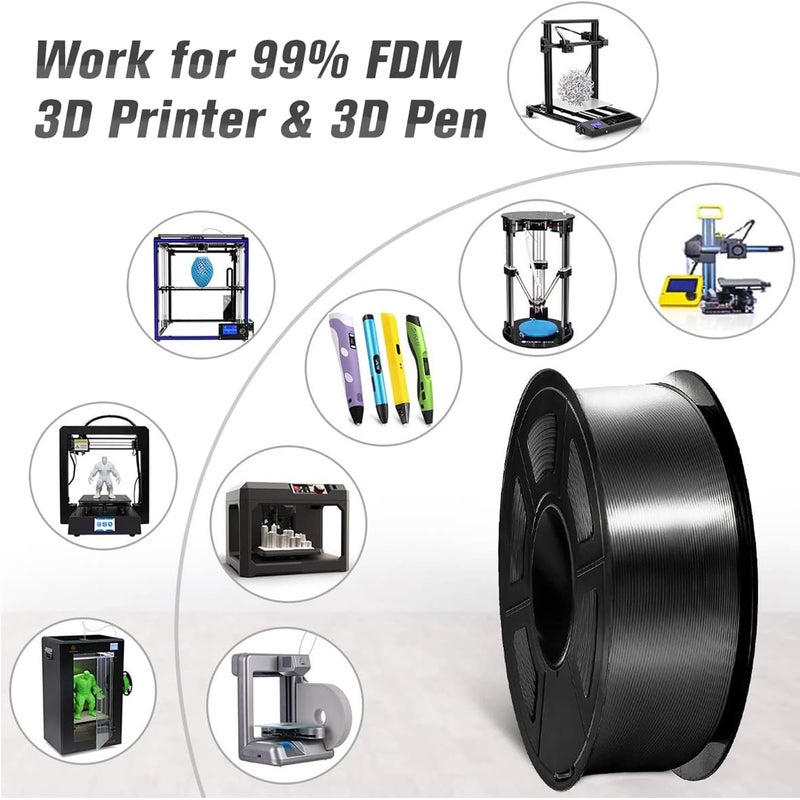 SUNLU Silk Pla Plus Filament 4kg Bundle, Shiny Silk Surface Pla+ 3D Printer Filament 1.75mm Â±0.02mm, Glossy 3D Printing Filament, 1kg Spool, 4 Packs. (Light Gold+Silver+Black+White) - Image 5