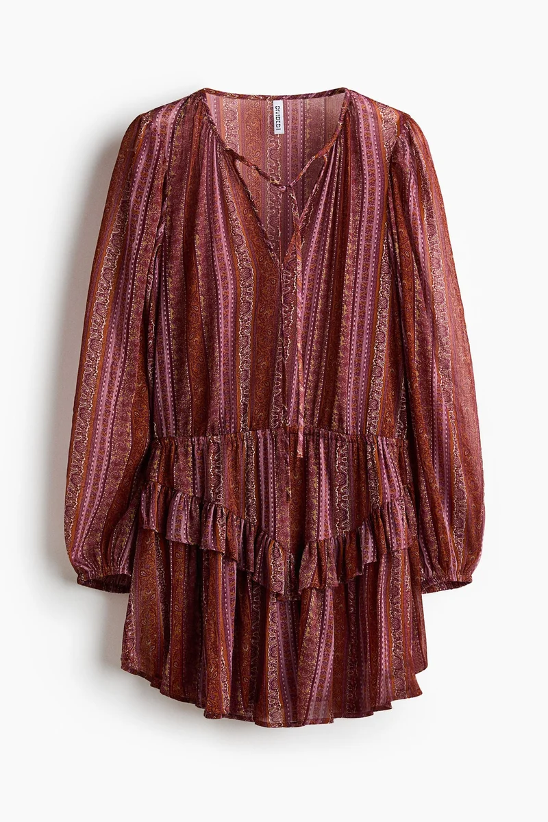 Flounce-trimmed dress