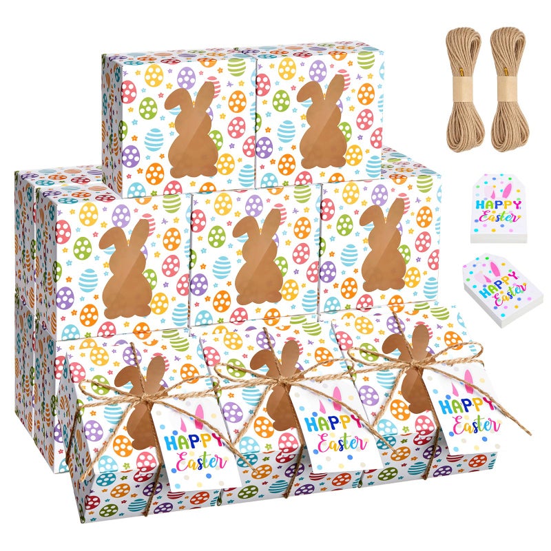 Chivertion 48 Sets Easter Cookie Boxes with Bunny Window 4x4x25 Inches Easter Treat Boxes Colorful Bunny Eggs Spring Basket Gift Packaging for Bakery Cupcakes Candy Donut Cookies Dessert - Image 2