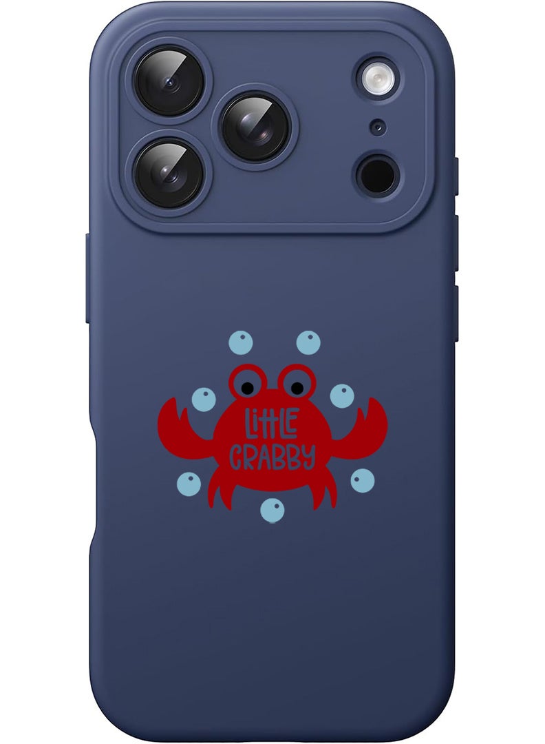 Theodor Protective Slim Fit Case Liquid Silicone Cover with Full Body Protection Anti-Scratch Shockproof Case For Apple iPhone 17 Pro Max (Blue) Little crabby - Image 1