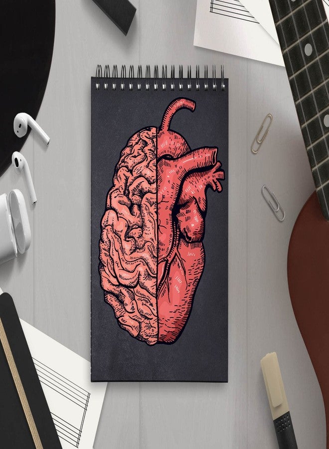 Plan To Gift docter brain vs heart Spiral Wiro Unruled Blank Pages Notebook with pen Diary Journal Drawing Book Size-A4(8X12 Inches) (docter brain vs heart) - Image 3