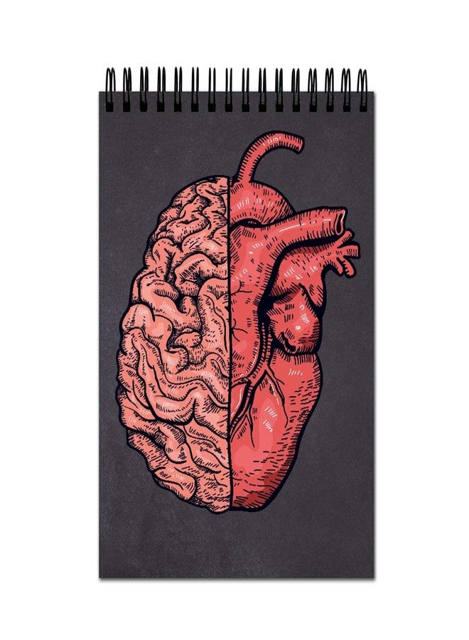 Plan To Gift docter brain vs heart Spiral Wiro Unruled Blank Pages Notebook with pen Diary Journal Drawing Book Size-A4(8X12 Inches) (docter brain vs heart) - Image 1
