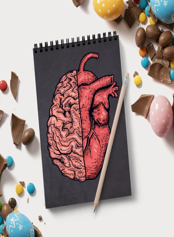 Plan To Gift docter brain vs heart Spiral Wiro Unruled Blank Pages Notebook with pen Diary Journal Drawing Book Size-A4(8X12 Inches) (docter brain vs heart) - Image 2