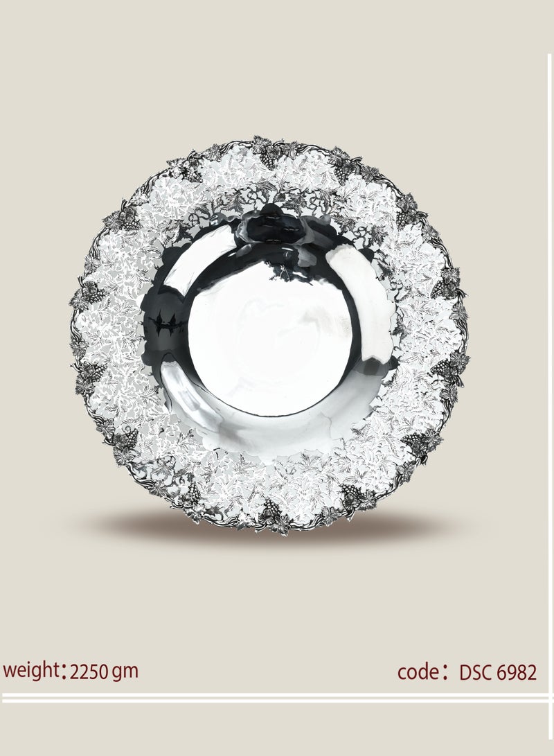 Odyssey Big Size Floral Ajur Silver Plate (DSC6982) - Image 1