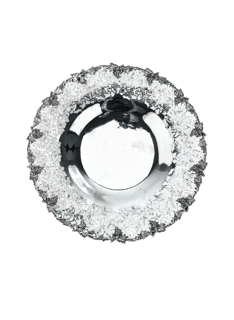 Odyssey Big Size Floral Ajur Silver Plate (DSC6982) - Image 4