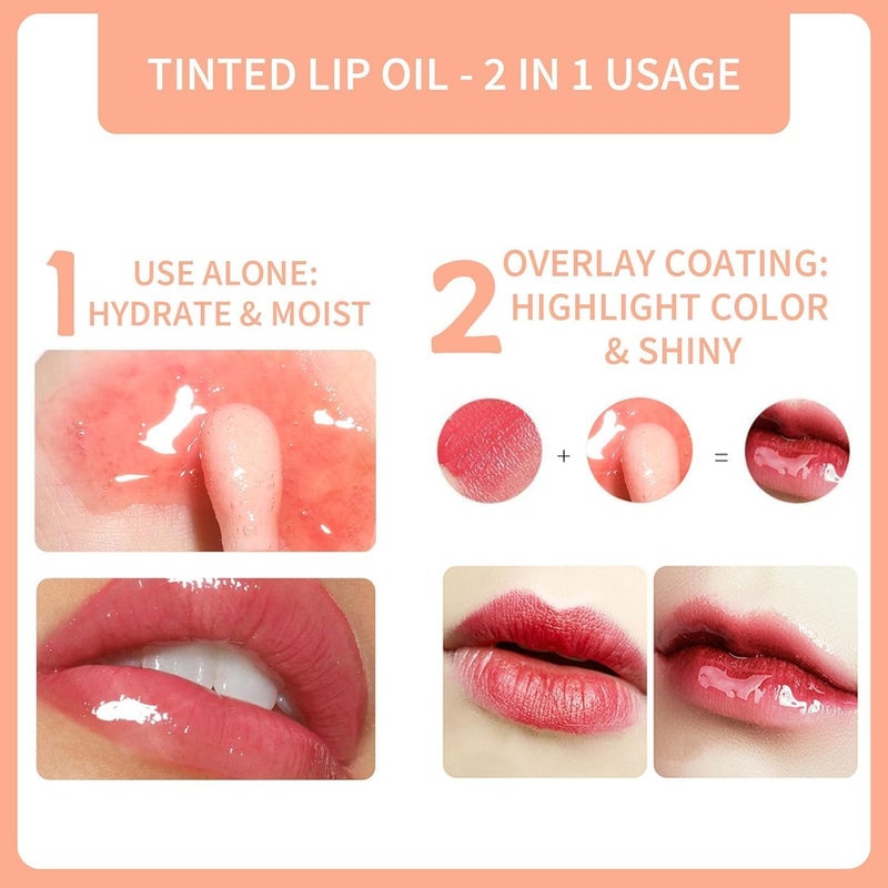 Plumping Lip Oil, Shimmery Glosses with Soft Brush for Women, for Teens, Long Lasting Moisturizing Lip Glow Oil Nourishing Non-sticky (3 Pcs Set-D, Medium) - Image 4