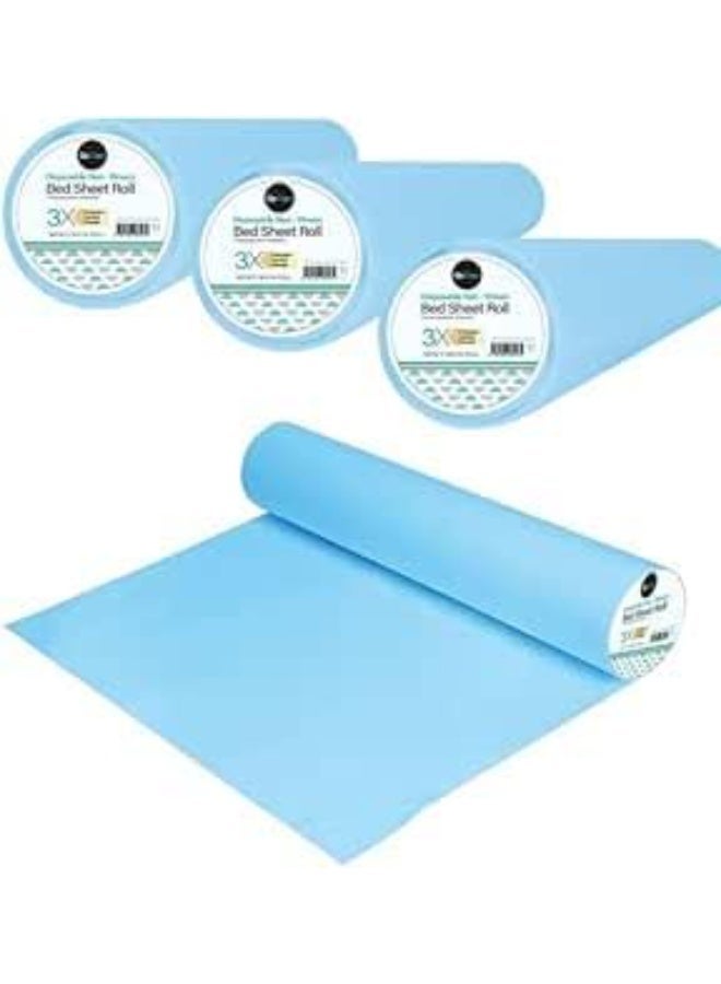 GOCARE Blue Non-Woven Disposable Bed Roll 80x180CM, Roll Spa Bed Waterproof Bed Cover, Massage Table Paper Roll for Massage, Spa, Tattoo and Exam Tables, 50 sheets - Image 1