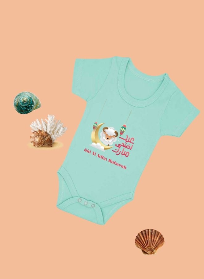 PRINTSHOP4ME Baby Bodysuits Newborn Eid Romper Short Sleeve Envelope Neck Outfit Romper Bakra Eid Romper Eid-Al-Adha Mubarak With Family  - Image 2