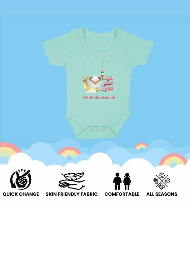 PRINTSHOP4ME Baby Bodysuits Newborn Eid Romper Short Sleeve Envelope Neck Outfit Romper Bakra Eid Romper Eid-Al-Adha Mubarak With Family  - Image 4