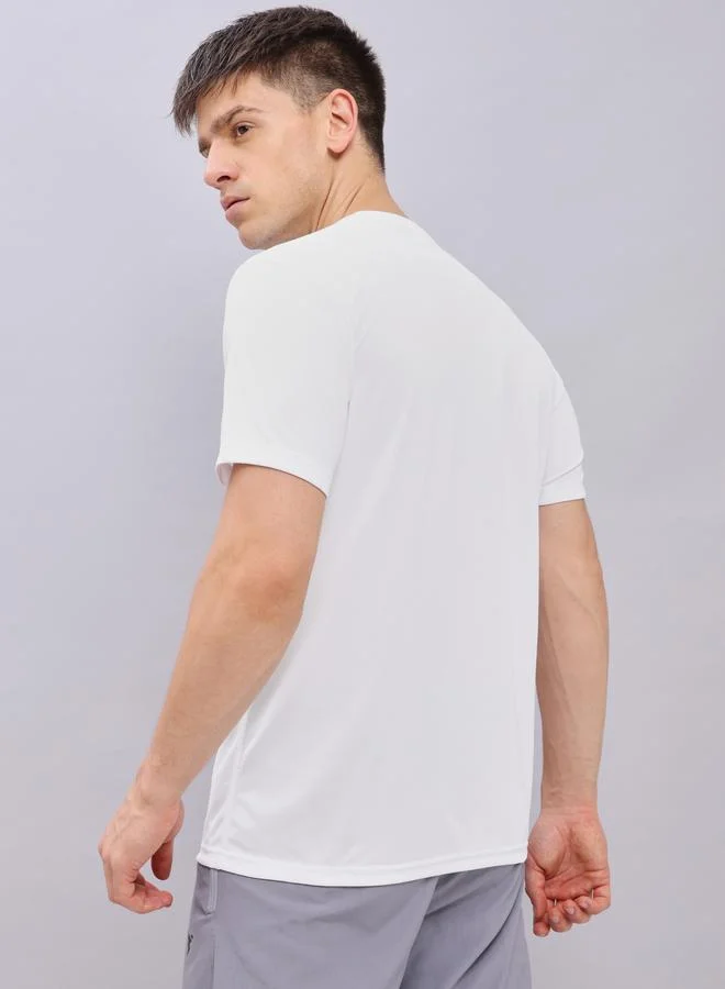 Technosport Technosport Plus Size Solid Round Neck Slim Fit T-Shirt with TECHNOCOOL+