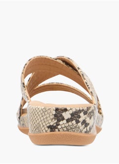 Flora Bella By Shoexpress Women Textured Cross Strap Slip-On Sandals  - Image 5