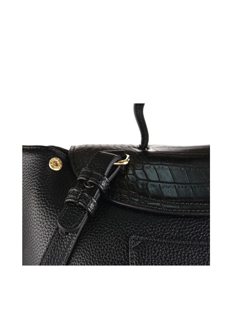KANELLI Kanelli leather hand bag for women , Black - Image 4