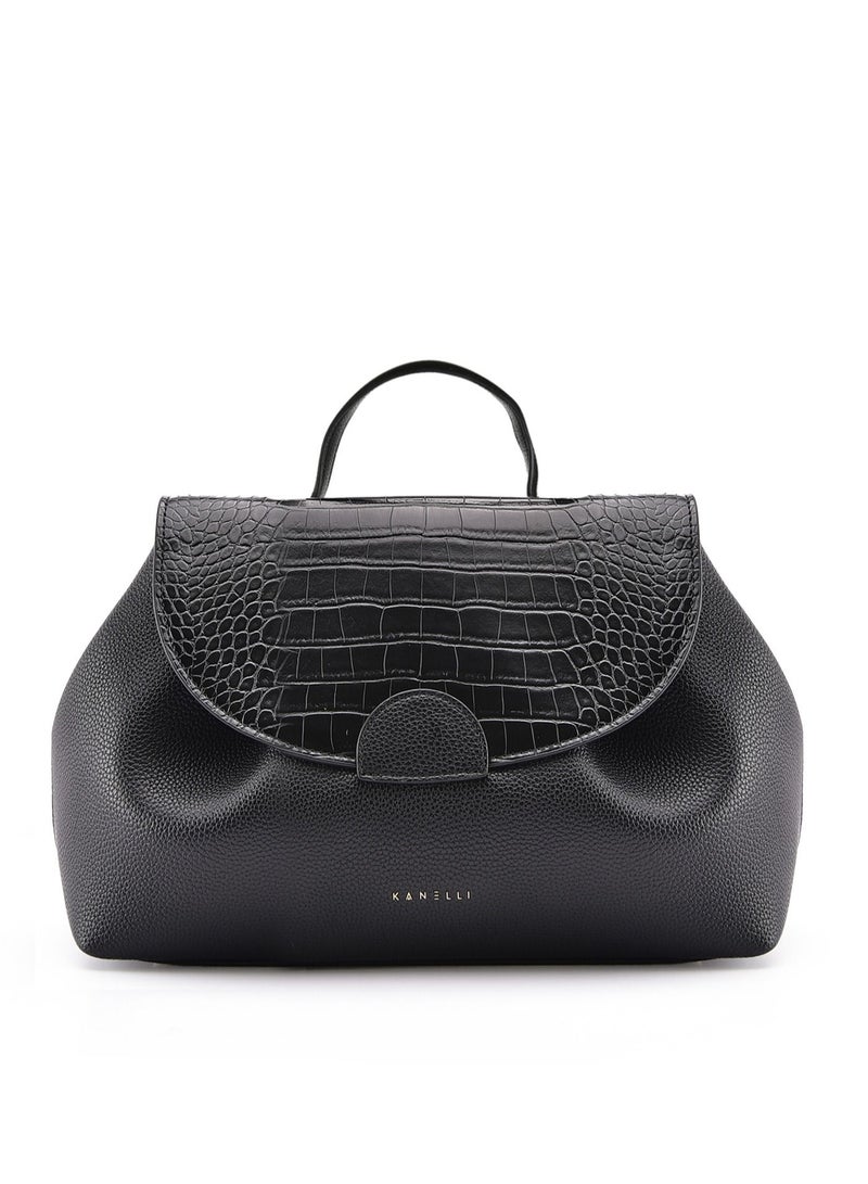KANELLI Kanelli leather hand bag for women , Black - Image 1