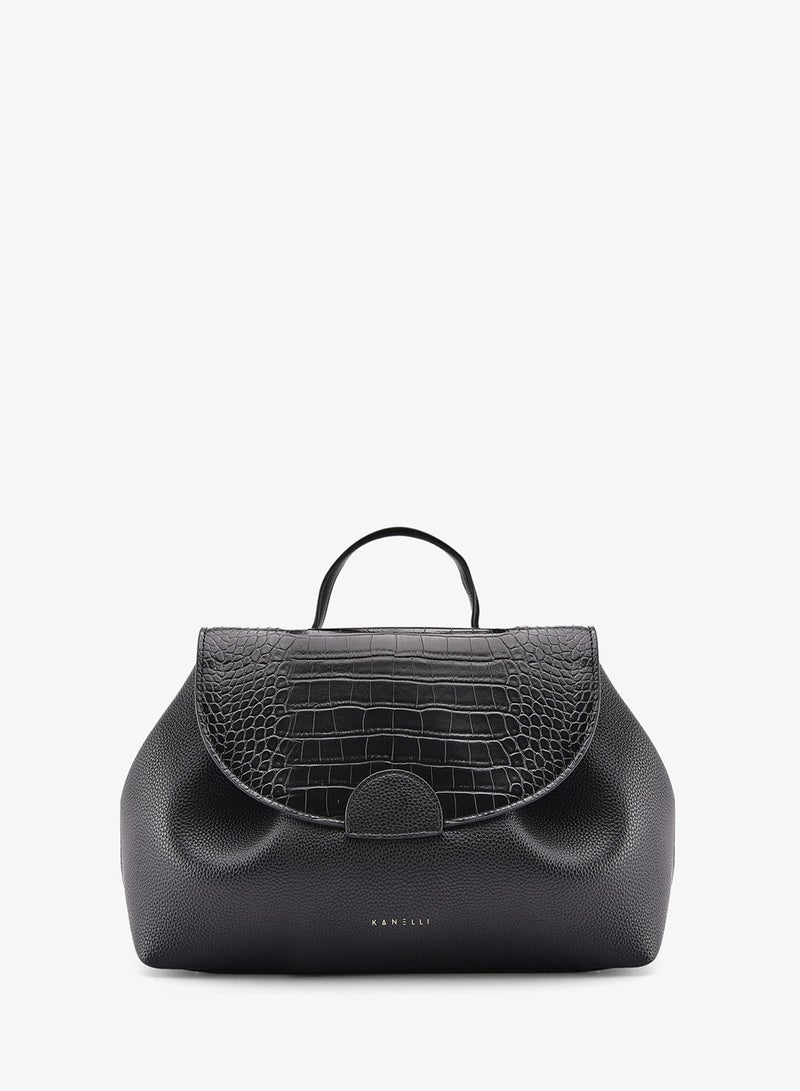 Kanelli leather hand bag for women , Black - Image 1