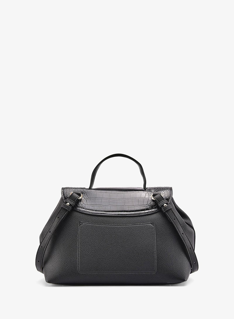 Kanelli leather hand bag for women , Black - Image 3