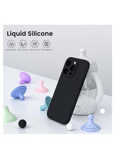 Aookay Compatible with iPhone 16 Pro Case, Liquid Silicone Upgrade [Camera Protection] [Soft Anti-Scratch Microfiber Lining] Shockproof Phone Case for iPhone 16 Pro (Black)  - Image 3