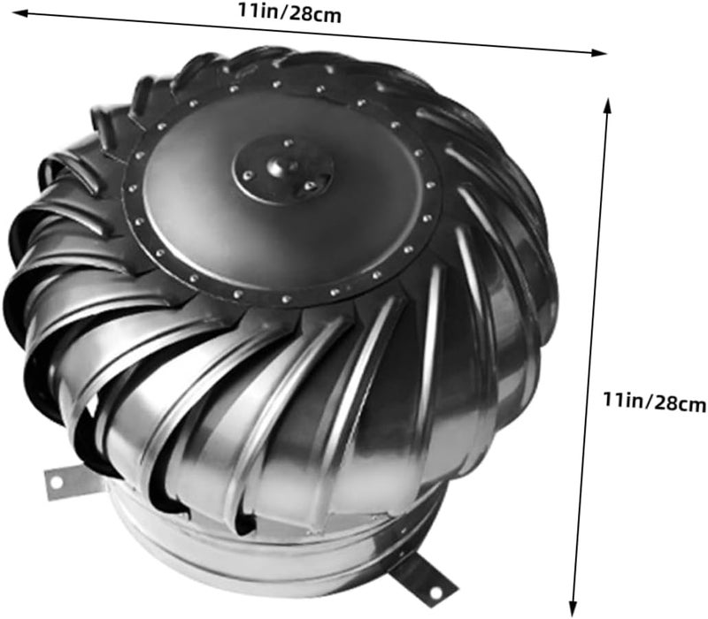 VILLCASE Non-Powered Hood Stainless Steel Roof Ventilation Chimney Flue Air Vent Rain Cap Rainproof Wind Cap Top - Image 2