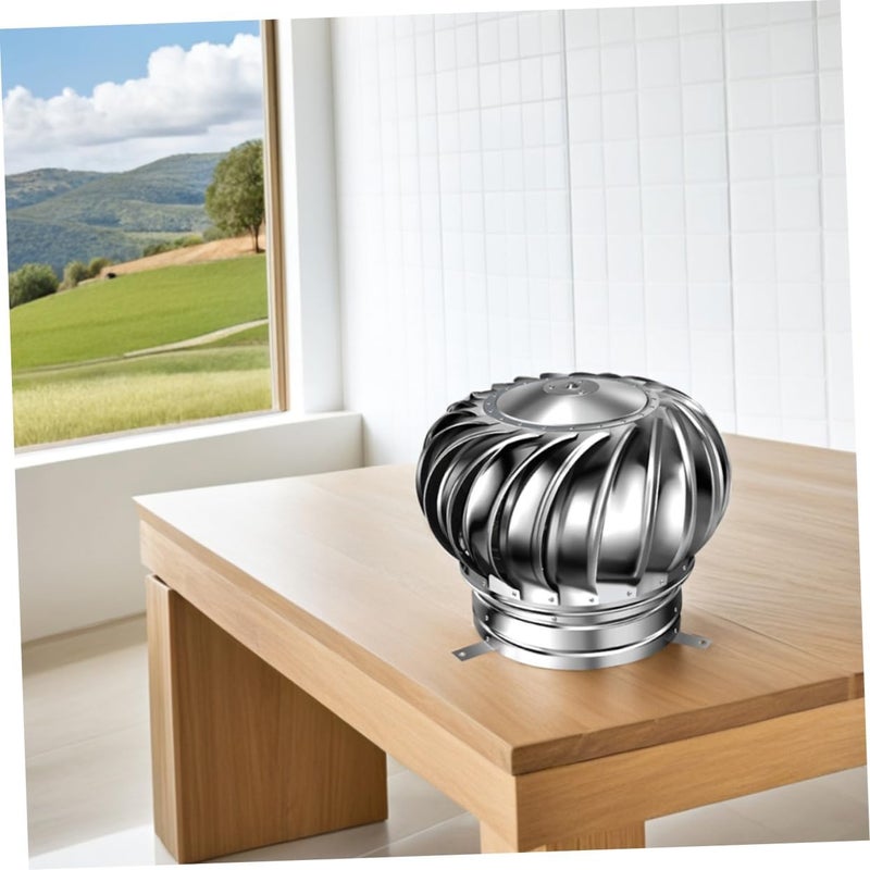 VILLCASE Non-Powered Hood Stainless Steel Roof Ventilation Chimney Flue Air Vent Rain Cap Rainproof Wind Cap Top - Image 5