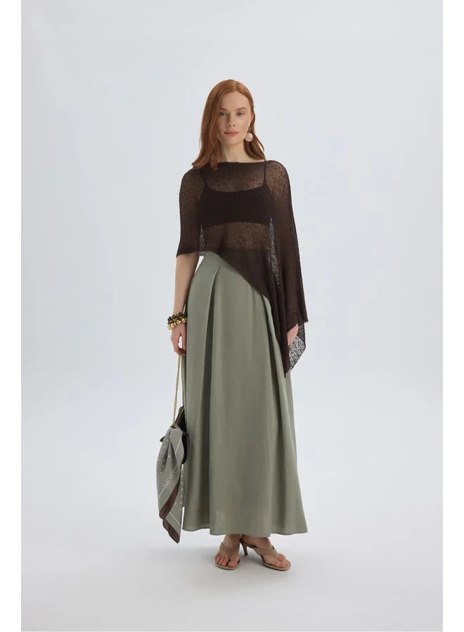 Bohemai Mombasa Pleated Detail Khaki Skirt