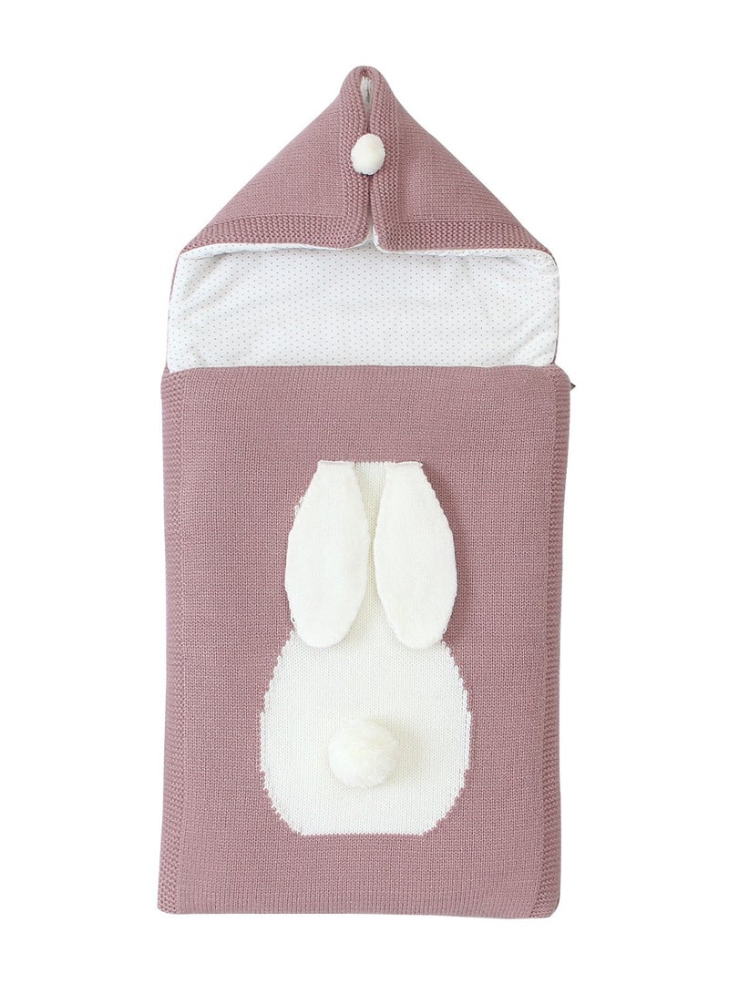 إسكدنيا بطانيات لف الرضع ناعمة سميكة من الصوف الملتف لفات الأطفال الرضع فازة جديدة ملحقات الأطفال حديثي الولادة وردي فاتح - Image 3