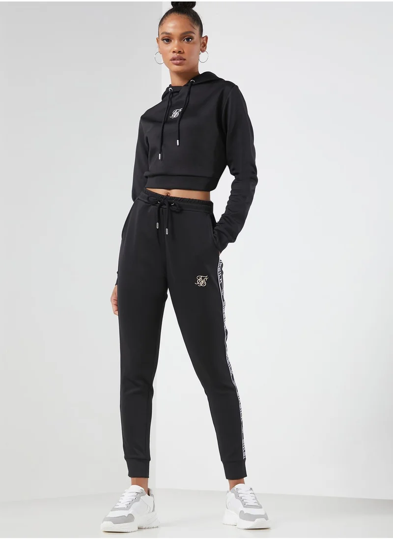 SikSilk Arc Tech Cropped Hooded Track Jacket