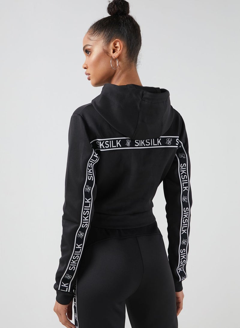 SikSilk Arc Tech Cropped Hooded Track Jacket - Image 2