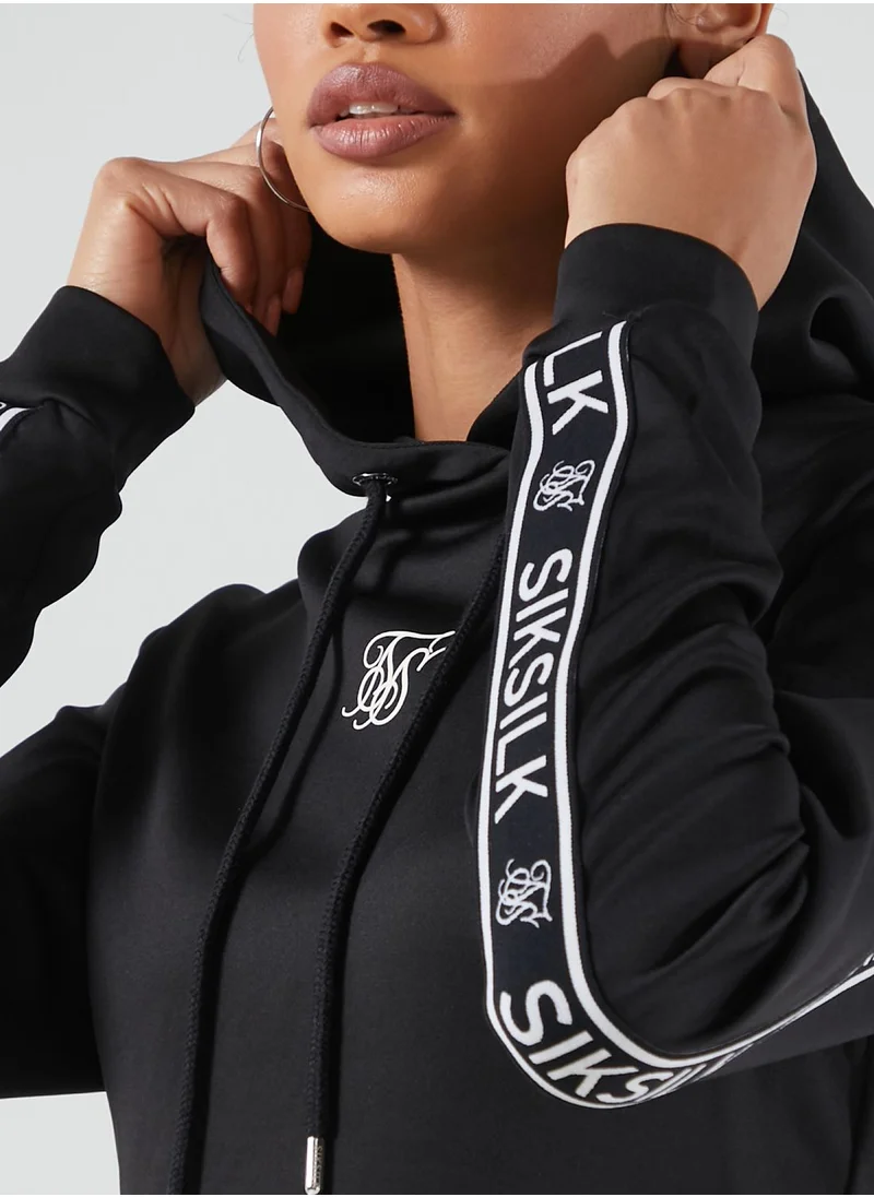 SikSilk Arc Tech Cropped Hooded Track Jacket
