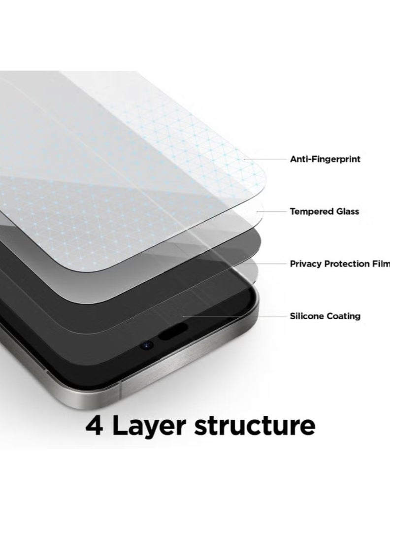 أوريجنال (عبوتان) واقي شاشة زجاجي مقوى مقاوم للغبار والخصوصية، متوافق مع آيفون 13 - Image 3