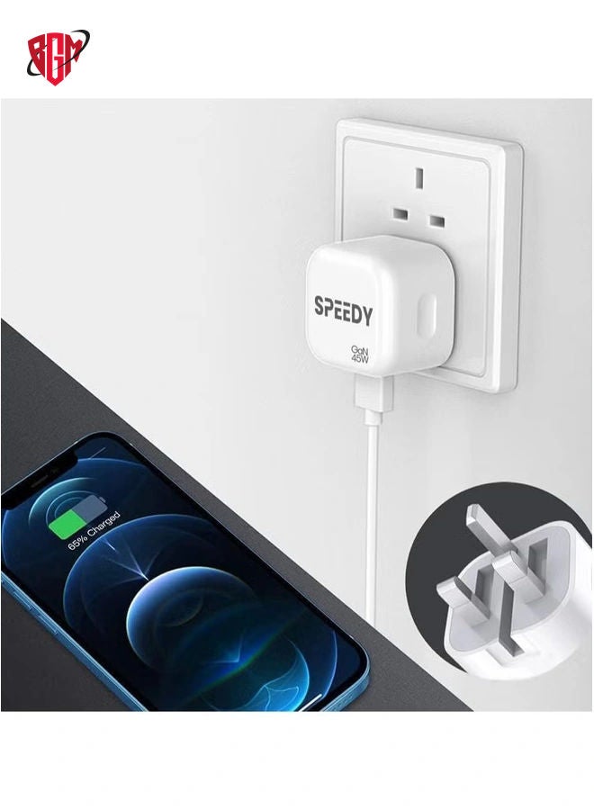 BGM For Nothing Phone 2 / Nothing Phone 1 Charger, 35W Dual Port USB C + USB C Charger Plug, Type C PD Adapter Travel GaN Fast Charger Power Adapter Foldable Phone Charger Plug - Image 4