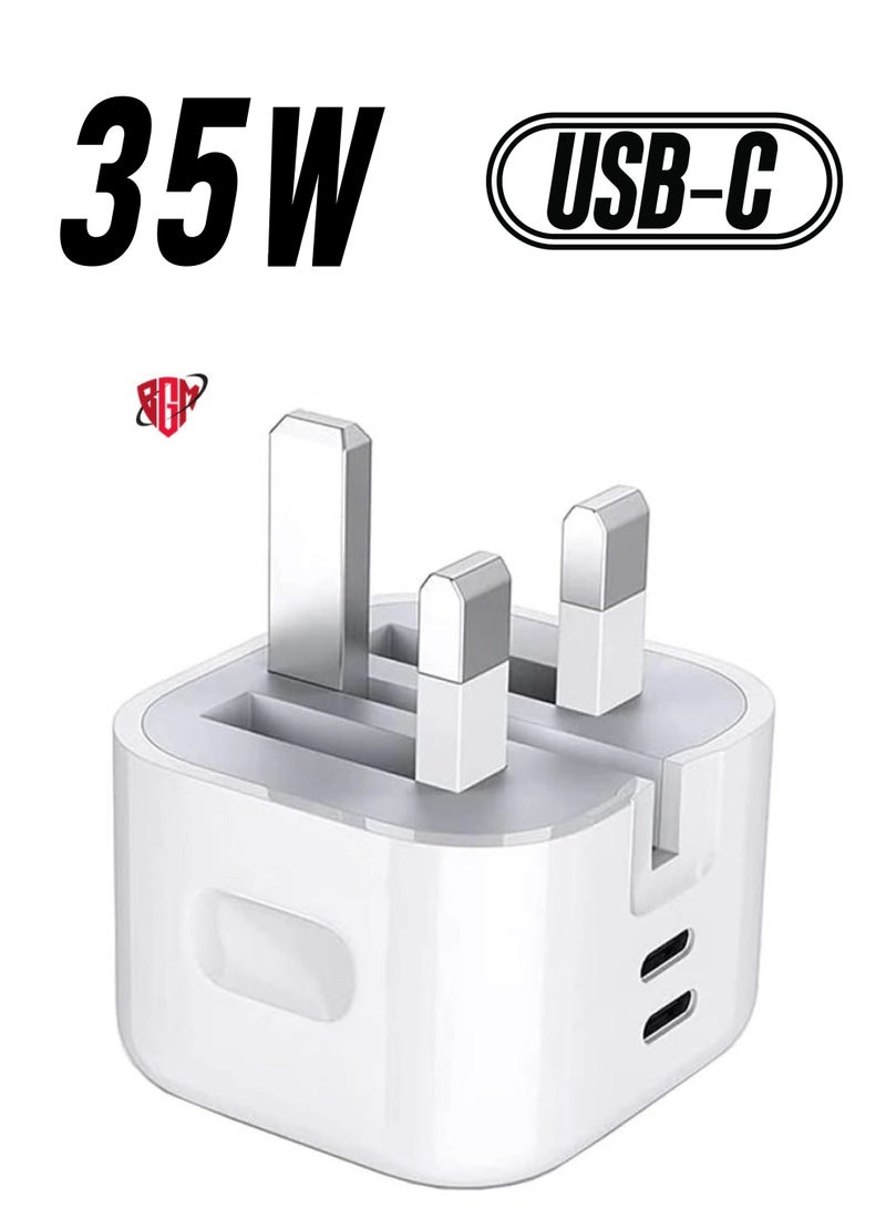 BGM For Nothing Phone 2 / Nothing Phone 1 Charger, 35W Dual Port USB C + USB C Charger Plug, Type C PD Adapter Travel GaN Fast Charger Power Adapter Foldable Phone Charger Plug - Image 1