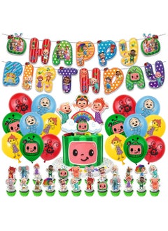 CoComelon by JUPON Birthday Party Balloon Decoration ,Happy Birthday Banner,Cake Topper,Baby Shower Birthday Bachelorette Party Backdrop  - Image 1