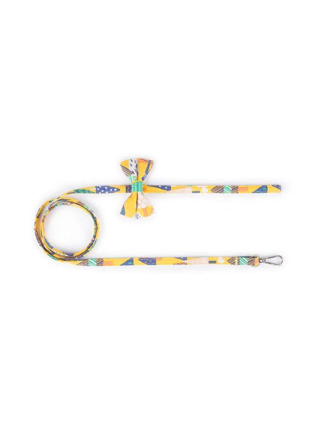 NIBEMINENT Cloth Art Dog Collar With Belt Yellow/Blue/Green - Image 3