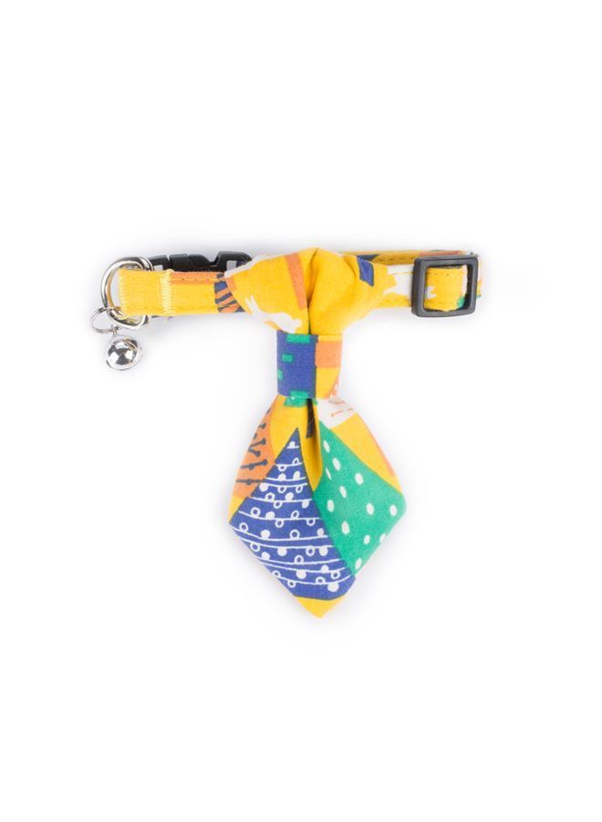 NIBEMINENT Cloth Art Dog Collar With Belt Yellow/Blue/Green - Image 2