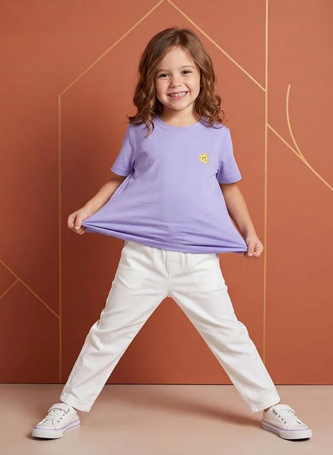 Babies & More Babies & More Toddler Girls Light Blue Short Sleeve T-Shirt
