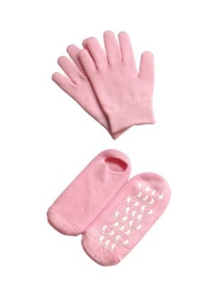 ORiTi 4-Piece Spa Gel Socks And Gloves Set Pink  - Image 1
