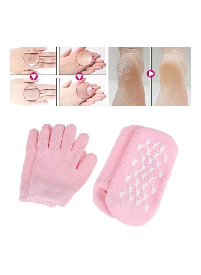 ORiTi 4-Piece Spa Gel Socks And Gloves Set Pink  - Image 5
