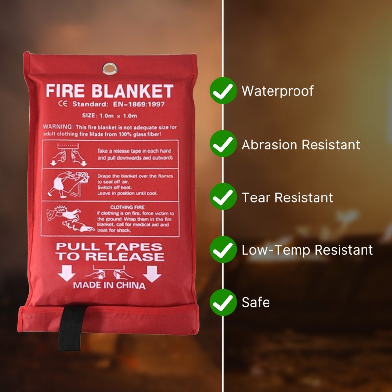 Fire Blanket 2 Pack Quick Deployable - Non-Expiring Fiberglass Emergency Fire Blanket for Home Kitchen Emergency Escape - Image 3