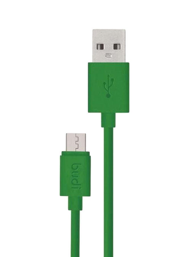 نيبمينينت كابل Micro USB للشحن ومزامنة البيانات ومناسب لأجهزة سامسونج 1.2متر أخضر/فضي - Image 1