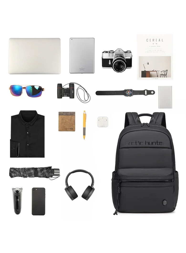 ARCTIC HUNTER Premium Laptop Shoulder Backpack Water/Scratch Resistant Daypack for Men and Women B00536 Grey