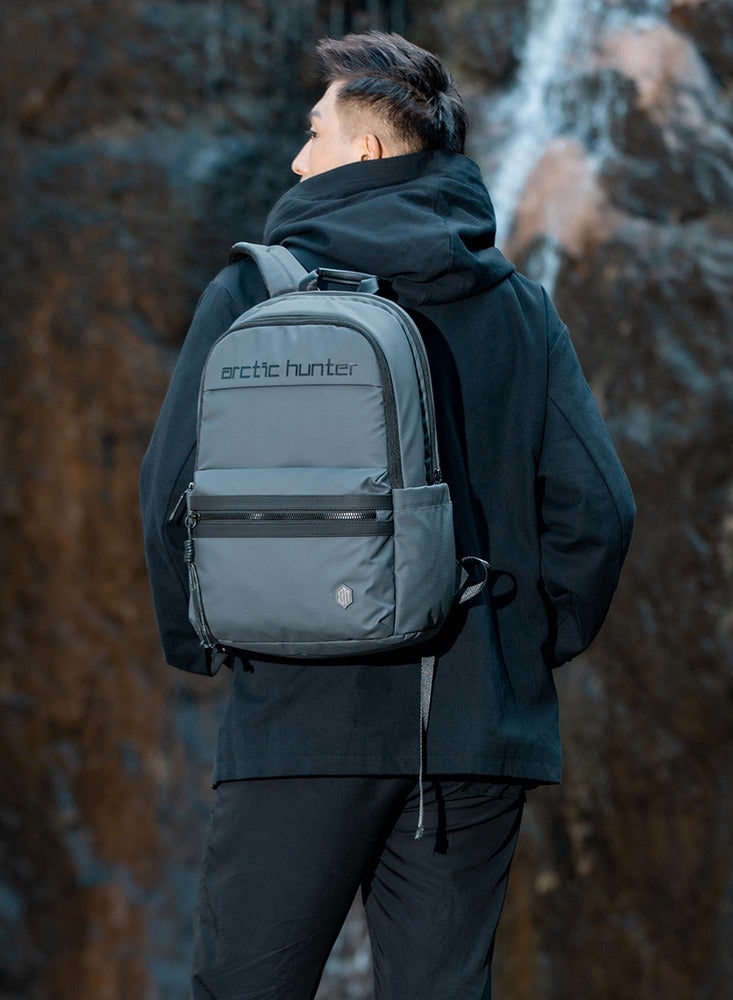 ARCTIC HUNTER Premium Laptop Shoulder Backpack Water/Scratch Resistant Daypack for Men and Women B00536 Grey - Image 2
