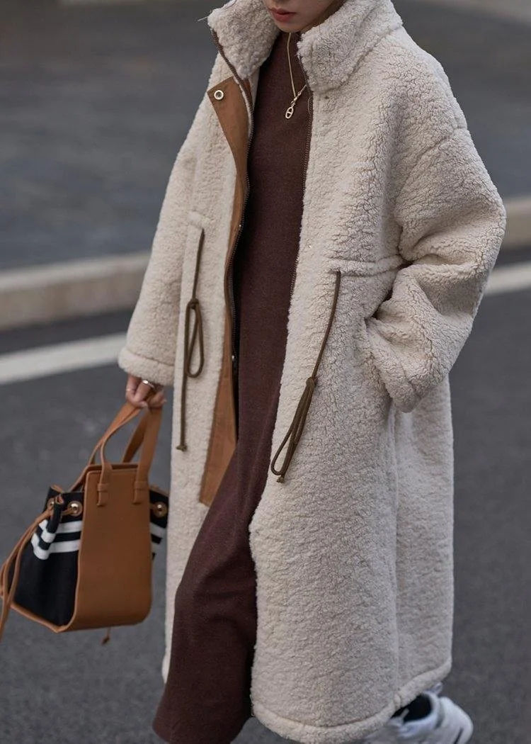 Barbora Plush Waist Tied Winter Zippered Furry Women's Jacket